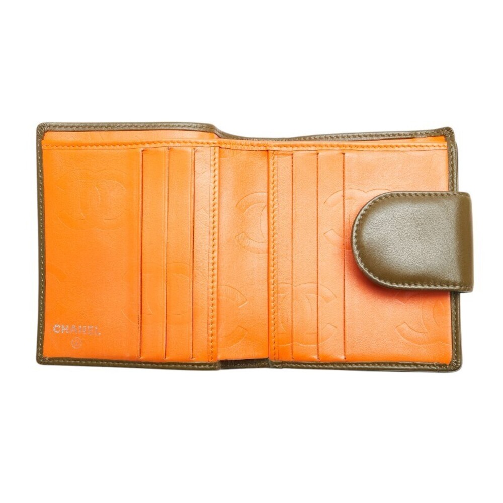 Chanel Cambon Coco Mark Python Bifold Wallet Khak… - image 6